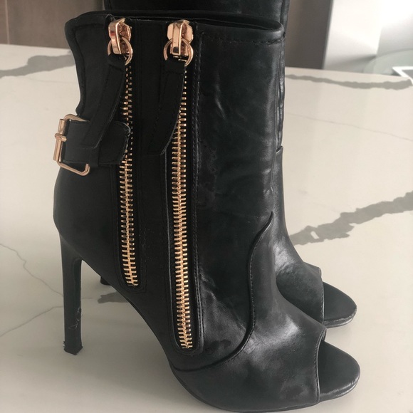 Black Open Toe Bootie - Picture 2 of 4